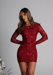 Love to Dream Long Sleeved Mini Dress - Burgundy