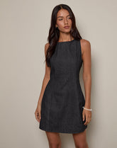 Ayana Backless Mini Dress in Chambray Dark Indigo