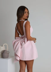 Admire You Structured Bow Mini Dress - Pink