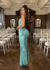 Always Sparkling Embellished Gown - Aqua