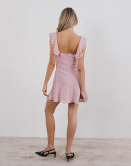 Binita Mini Dress in Chiffon Peony