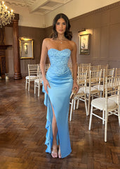 Enchanted Glow Embellished Maxi Dress - Blue