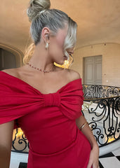 Girl Talk Bow Bandeau Mini Dress - Red