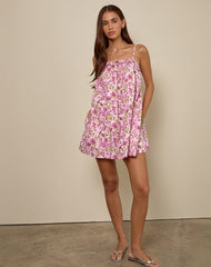 Kamalani Mini Dress in Blossom Floral Pink