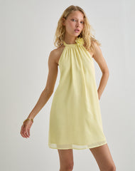 Margaux Mini Dress in Chiffon Lemon