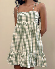 Nikita Mini Dress in Green Check