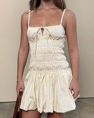 Rasmil Mini Dress in Candy Stripe Yellow