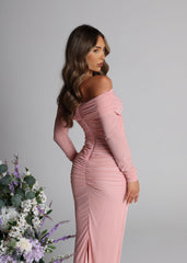 Soul Ties Mesh Long Sleeved Maxi Dress - Pink