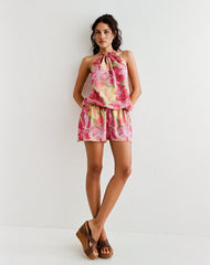 Veloria Mini Dress in Bold Multi Colour Floral