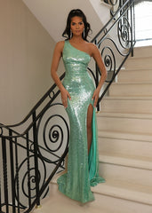 Hatti Sequin Gown - Green