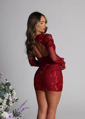 Love to Dream Long Sleeved Mini Dress - Burgundy