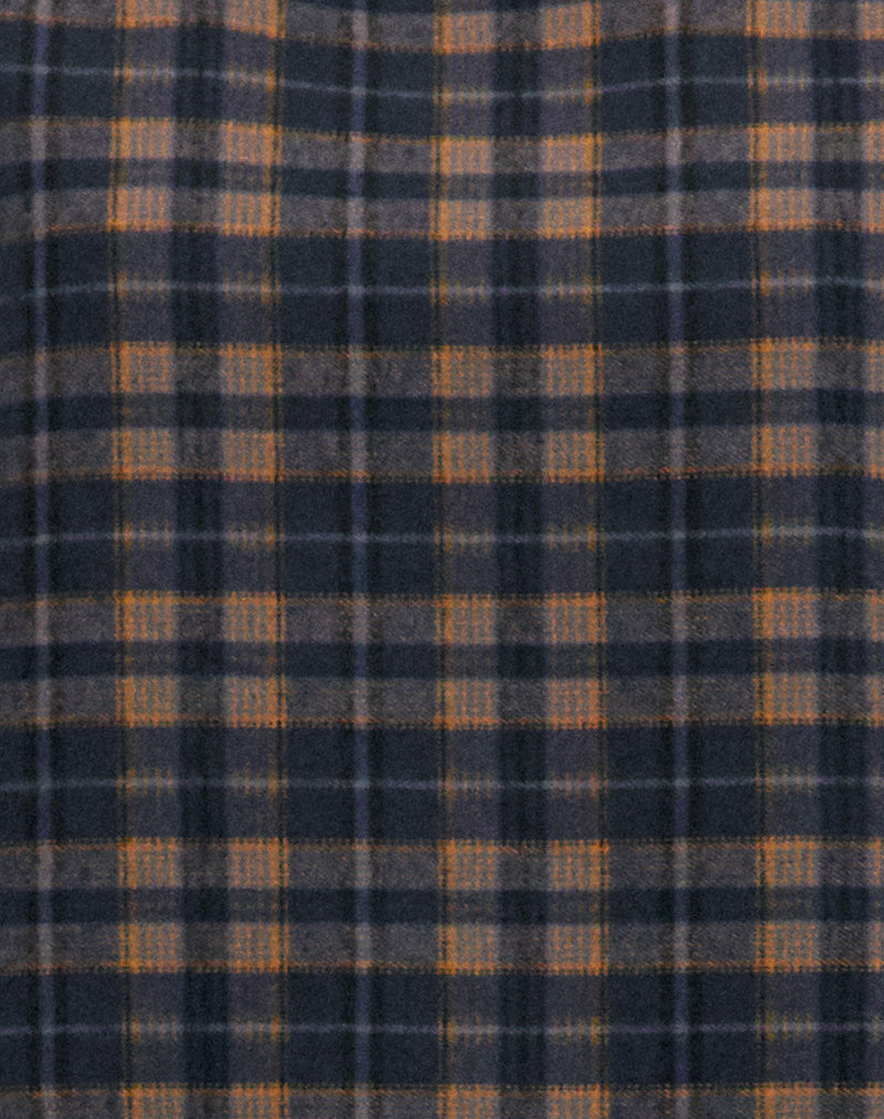 Asterin Mini Smock Dress in Navy Mustard Check