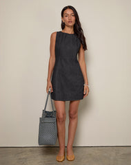 Ayana Backless Mini Dress in Chambray Dark Indigo