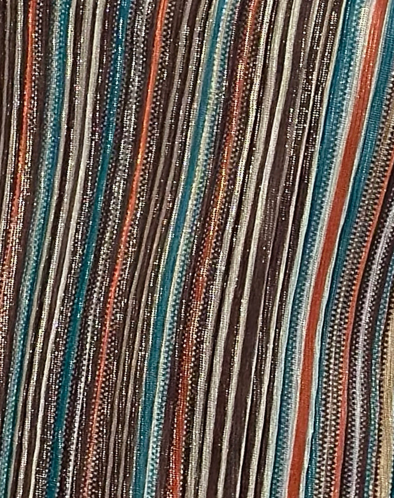 Cheria Mini Dress in Shimmer Plisse Blue Brown