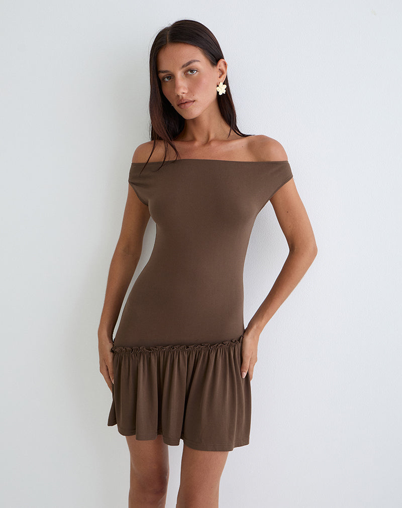 Ciro Mini Dress in Chocolate