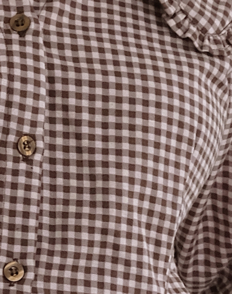 Deja Dress in Mini Gingham Brown