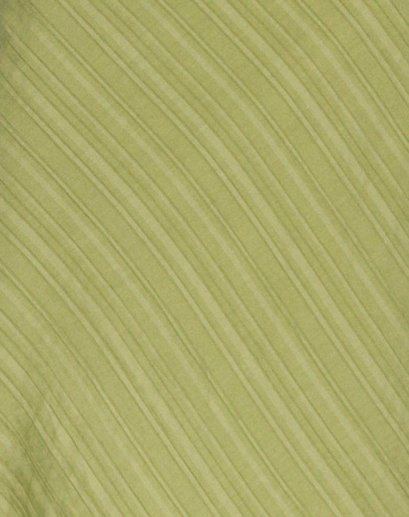 Elayna Midi Dress in Chiffon Stripe Green