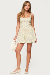 Sadee Ruched Floral Mini Dress