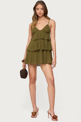 Gwynne Chiffon Ruffled Mini Dress