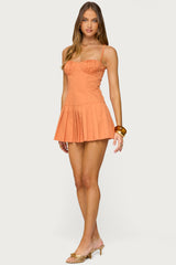Shae Pleated Drop Waist Mini Dress