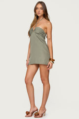 Anetta Keyhole Halter Mini Dress