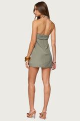 Anetta Keyhole Halter Mini Dress