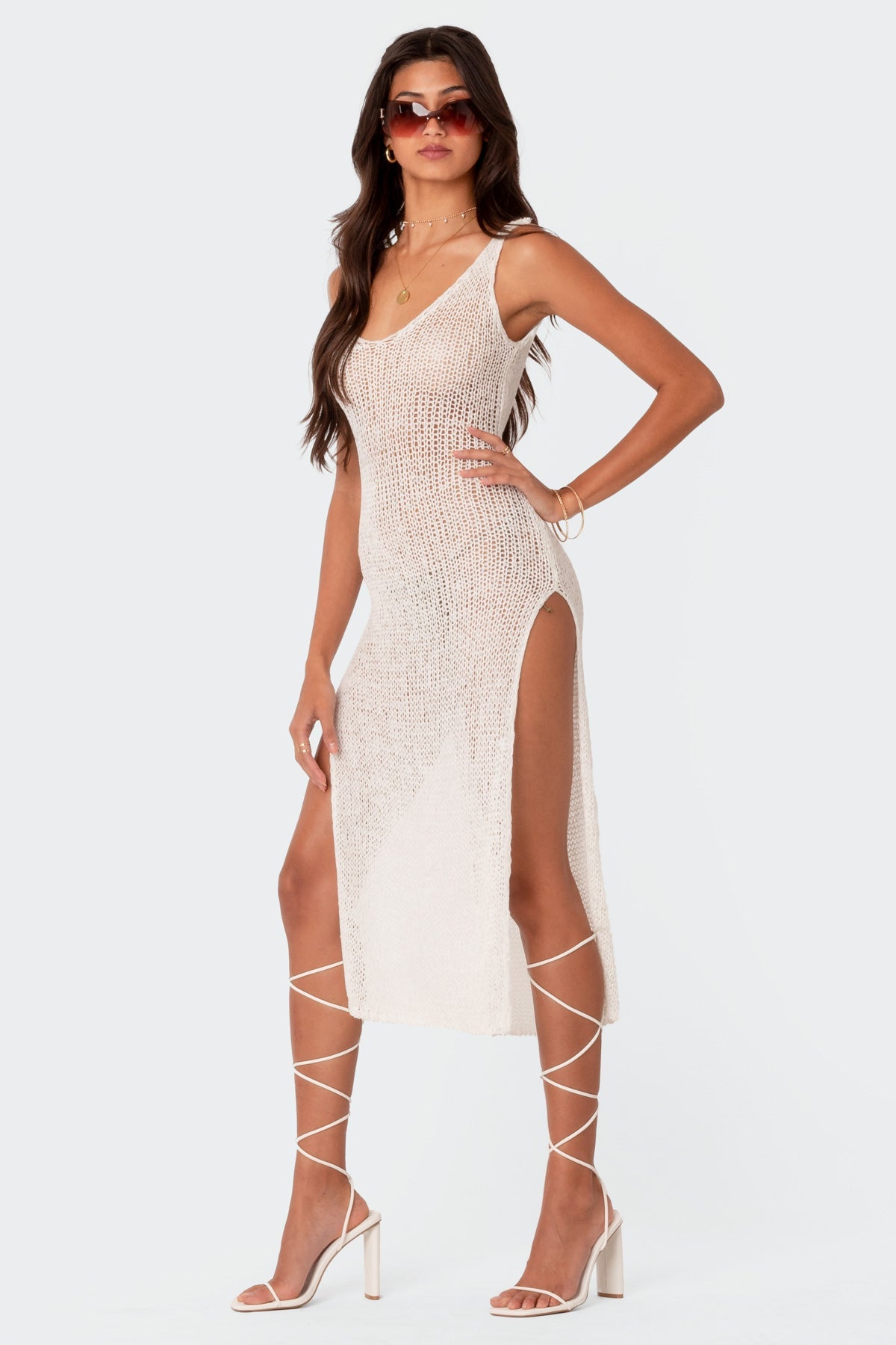 Nevea Open-Back Knitted Midi Dress