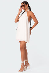 Palma Open Back Halter Mini Dress