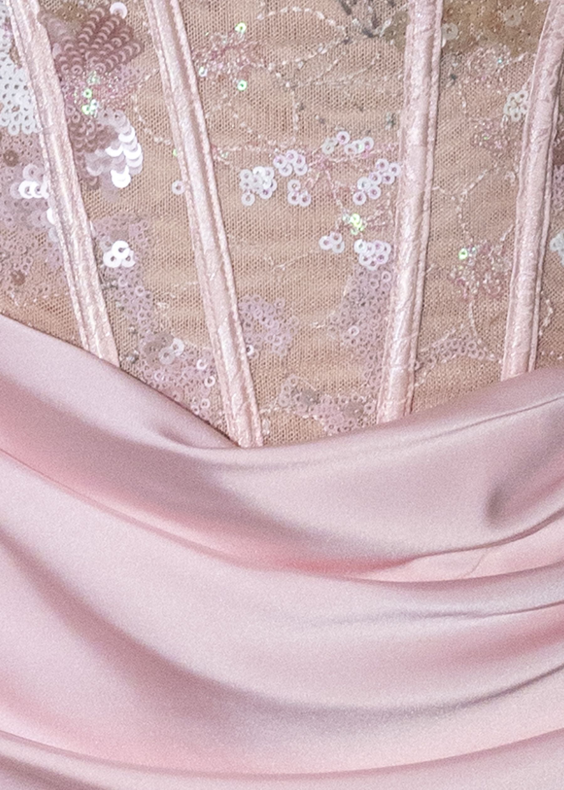 PRE ORDER Enchanted Charm Floral Corset Mini Dress - Pink