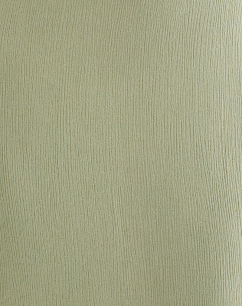 Havisla Tie Front Midi Dress in Sage Green