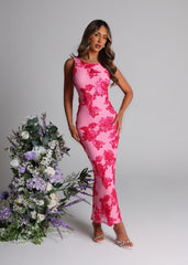 Enchanted Garden Floral Maxi Dress - Pink