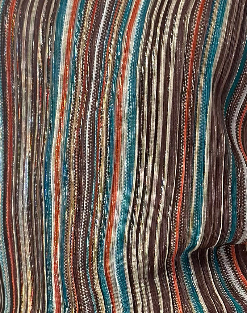 Jhani Mini Dress in Shimmer Plisse Blue and Brown