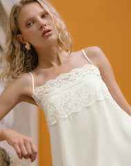 Juvia Babydoll Mini Dress in Chiffon Ivory