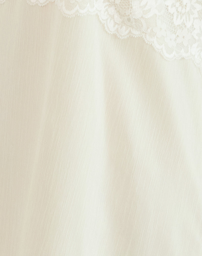 Juvia Babydoll Mini Dress in Chiffon Ivory