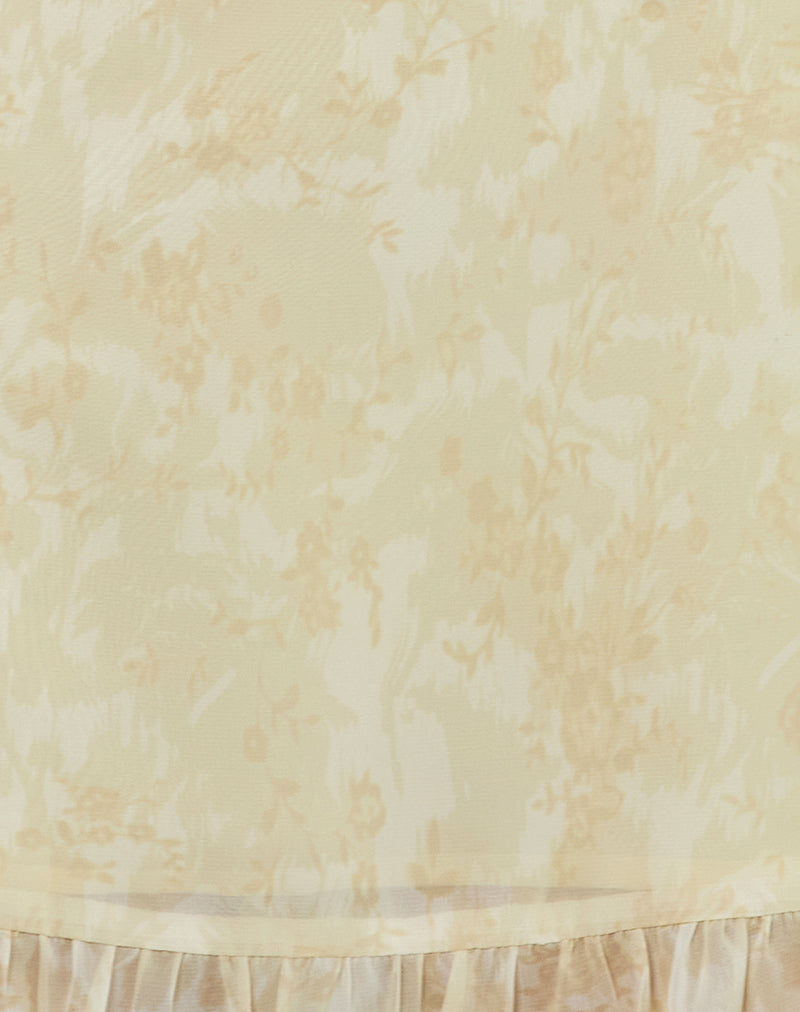 Liuka Mini Dress in Smudge Floral Yellow