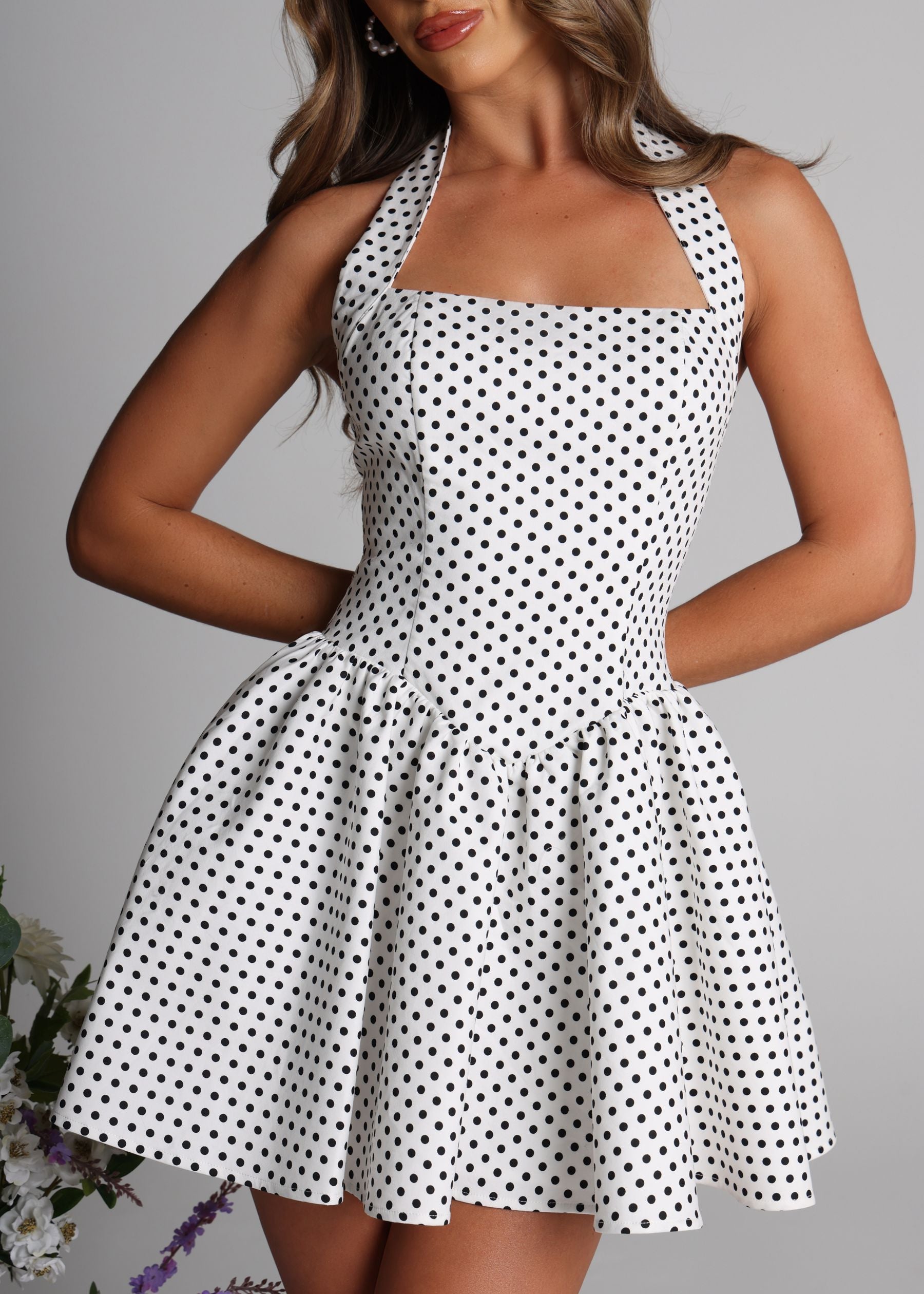 Lift You Up A-Line Mini Dress - Polka Dot