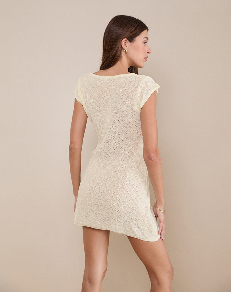 Mariza Mini Dress in Pointelle Ivory
