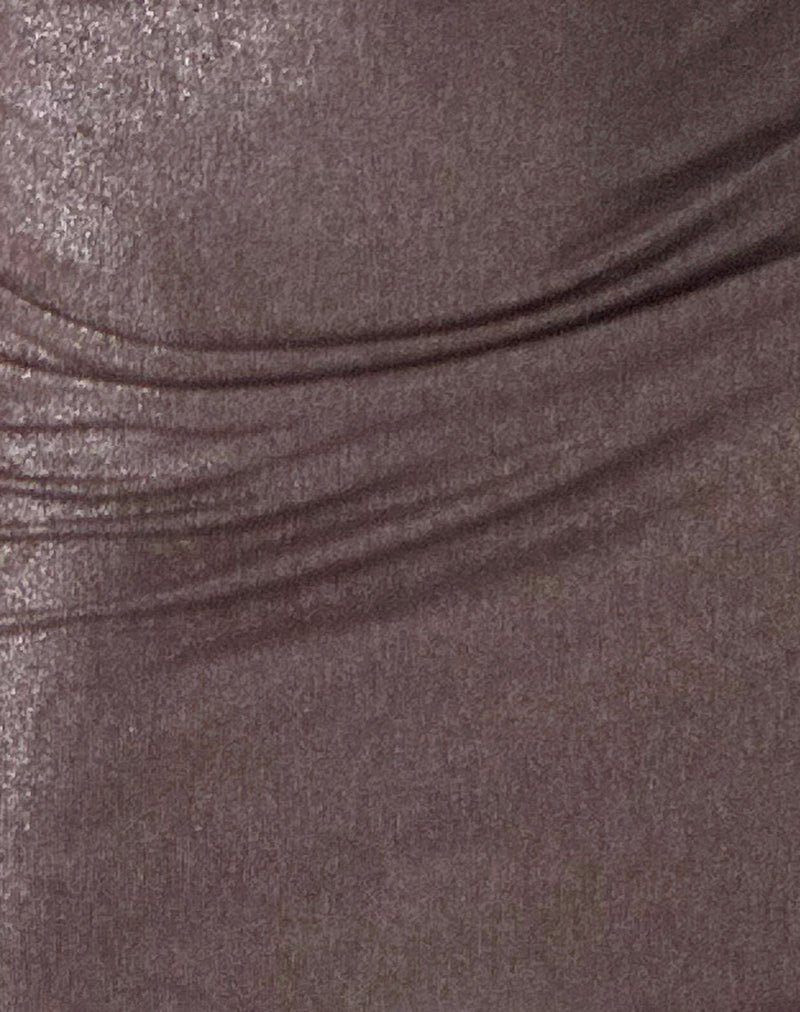 Montana Halter Mini Dress in Shimmer Brown