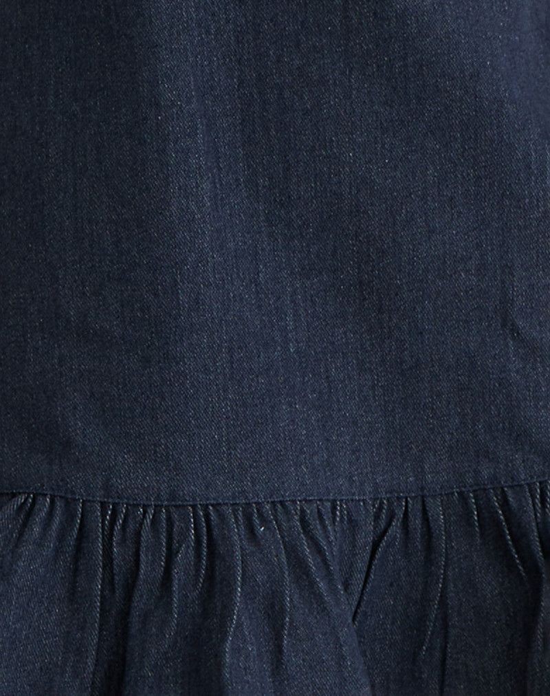 Pamina Halter Mini Dress in Denim Indigo