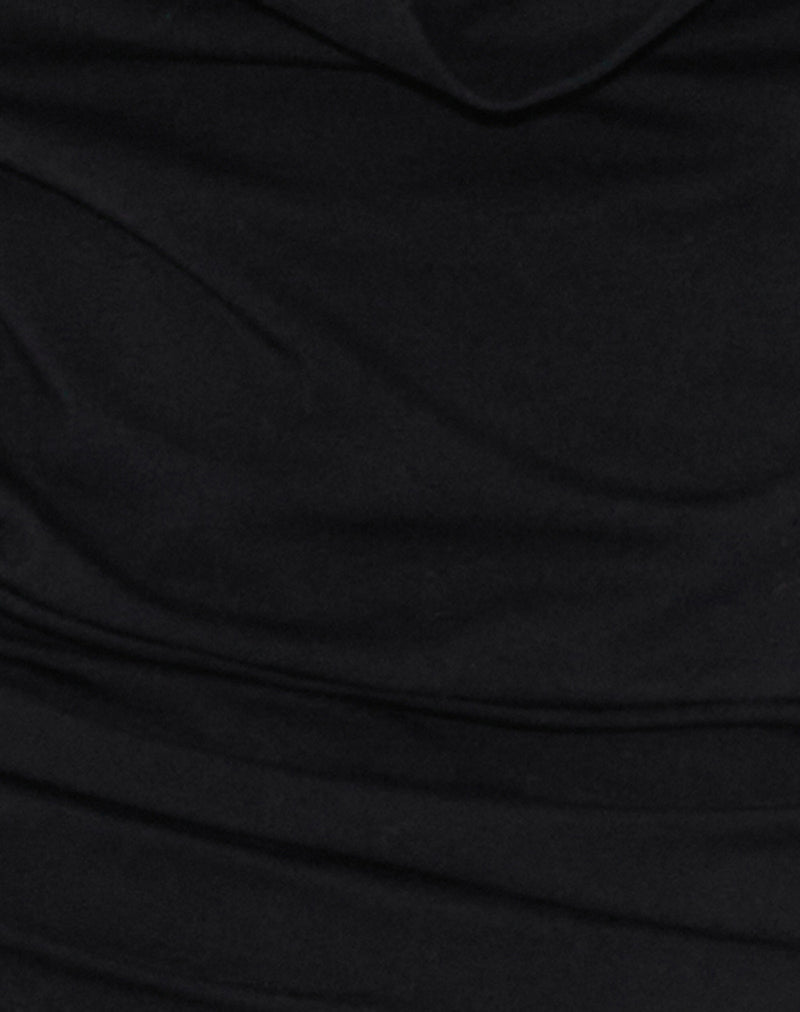 Pramita Plunge mini Dress in Jersey Black