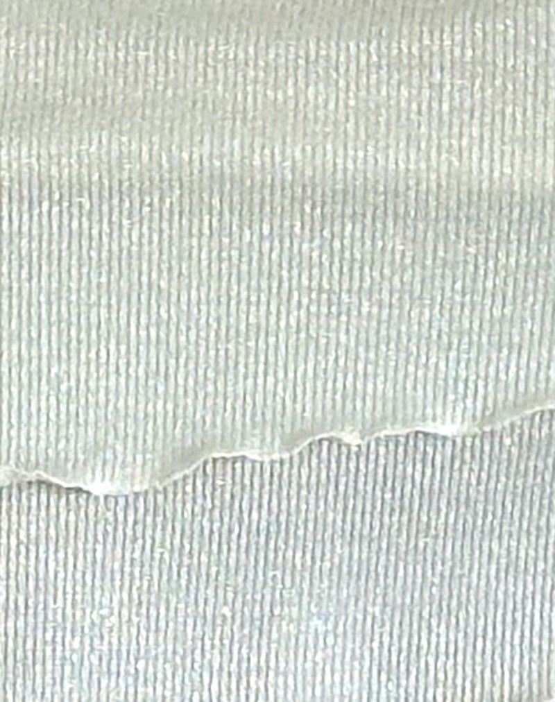 Renata Mini Dress in Ivory Shimmer Rib