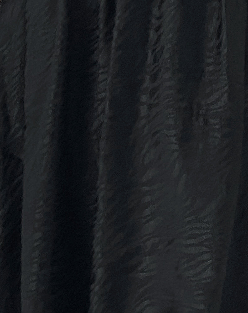 Richie Mini Dress in Satin Jacquard Black