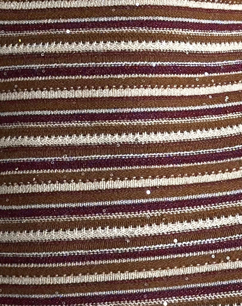 Rosbina Bandeau Mini Dress in Shimmer Stripe Knit Rust