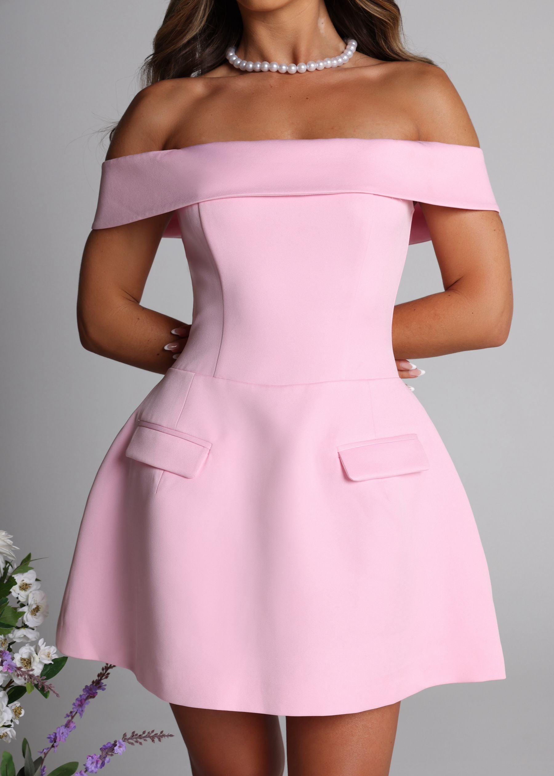 Resist Me Structured Mini Dress - Pink