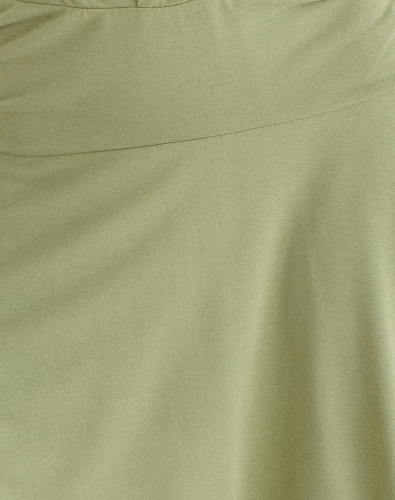 Saira Halter Neck Mini Dress in Sage