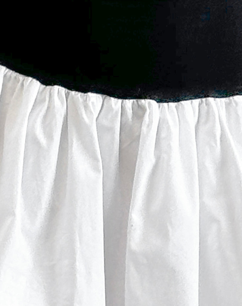 Salvia Puffball Mini Dress in Black and White