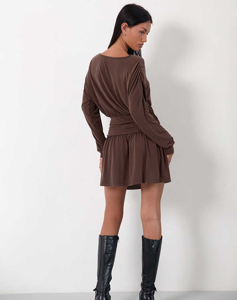 Sanuli Mini Dress In Bitter Chocolate