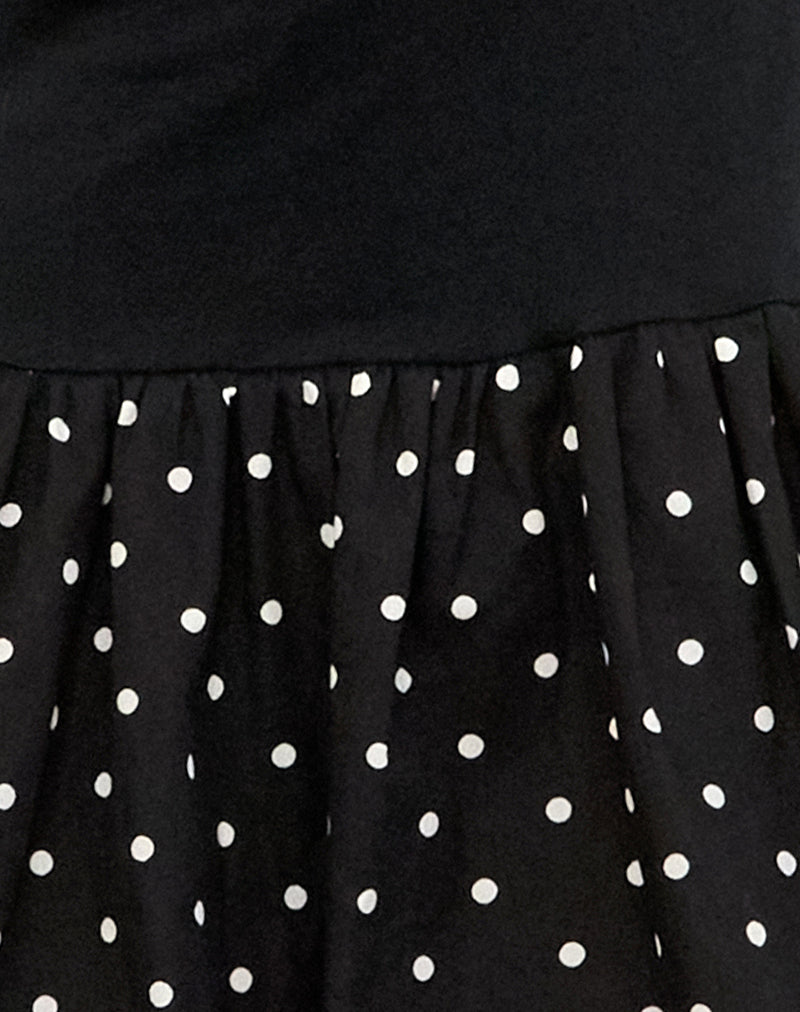 Sherida Bubble Mini Dress in Black Basic Polka