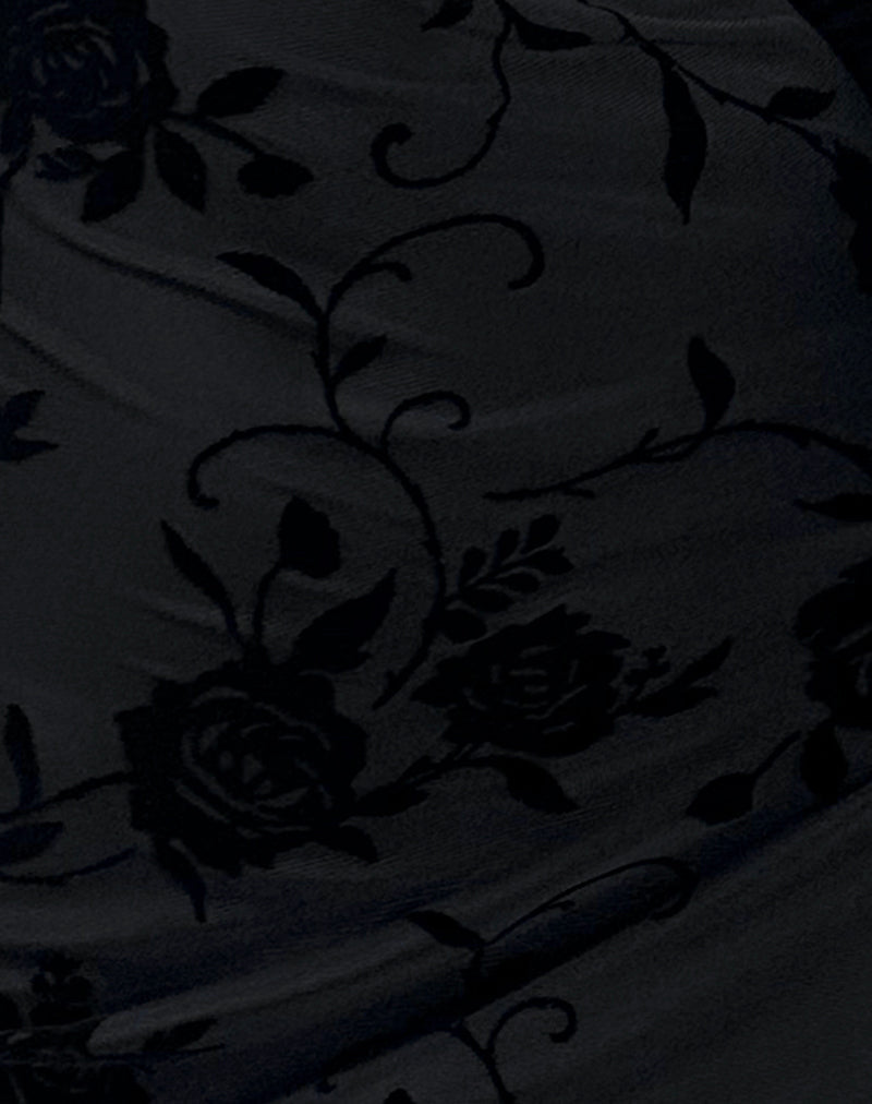 Sriti Mini Dress in Rose Flock Black