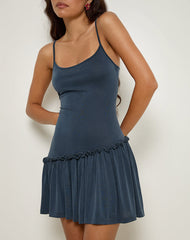 Suvi Cami Mini Dress in Ocean Storm